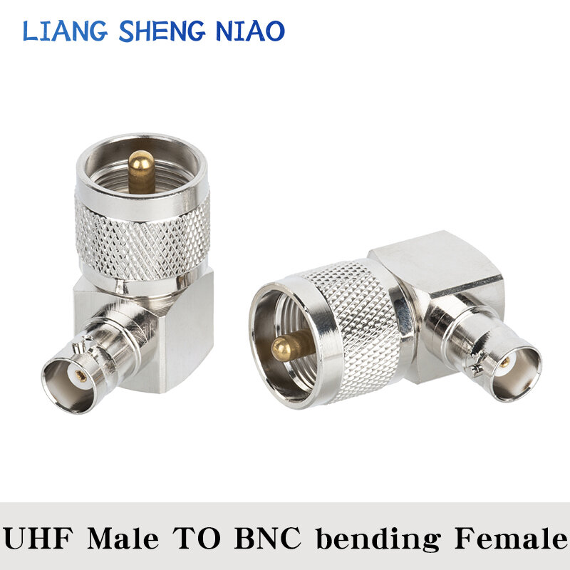 UHF 수 잭-BNC 벤딩 암 플러그 RF 동축 커넥터 스트레이트 어댑터, UHF SO239 PL259 to BNC 커넥터, 90 도, 1 개