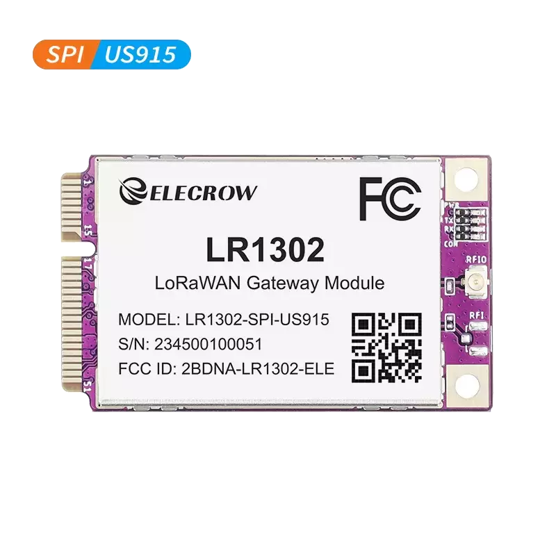 Elecrow LR1302 LoRaWAN 게이트웨이 모듈, SPI-US915 915MHz 장거리 게이트웨이 모듈, 원활한 통신용 8 채널 지지대