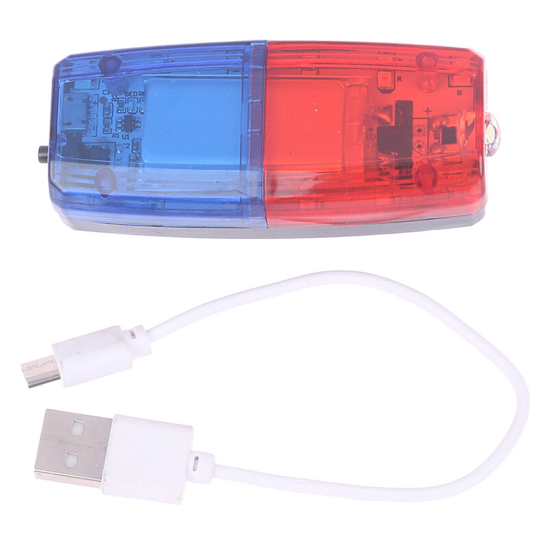 Luz LED de emergencia para Advertencia de hombro, lámpara de policía intermitente, recargable por USB, luz trasera de seguridad para bicicleta, rojo y azul
