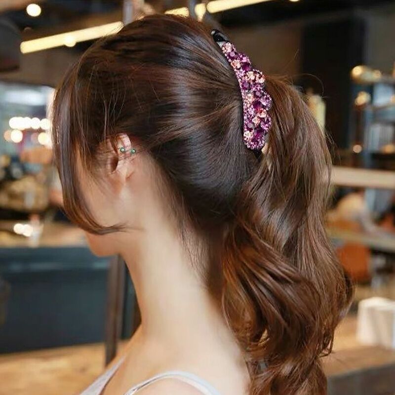Заколка для волос «сделай сам» для женщин, вертикальный зажим с бриллиантами для девочек, держатель для конского хвоста, аксессуары для волос в Корейском стиле