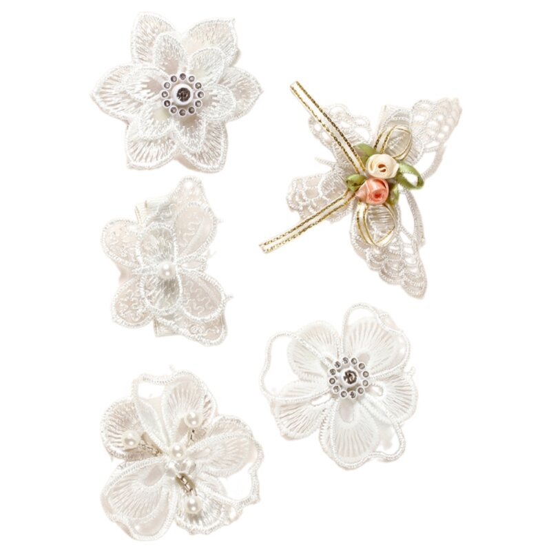 Fashionable Hair Clip Embroidered Hair Clip Child Hair Barrettes with Embroidered Bowknot Comfortable Wearing Gift