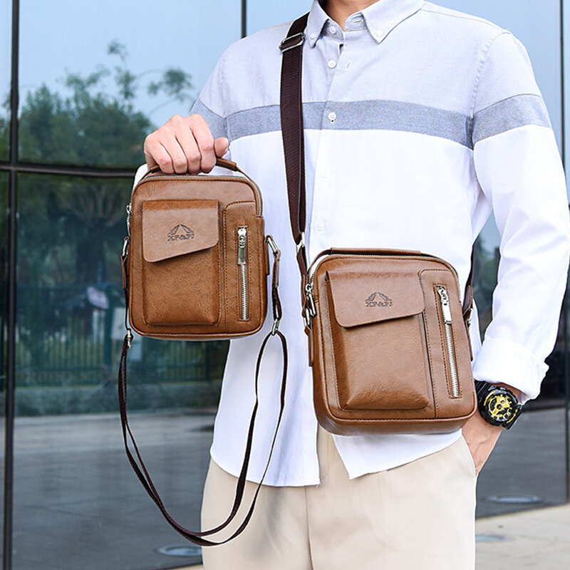 Мужские модные деловые водонепроницаемые сумки через плечо из искусственной кожи с защитой от кражи, сумка через плечо, сумка-мессенджер, сумка для коротких поездок для мужчин