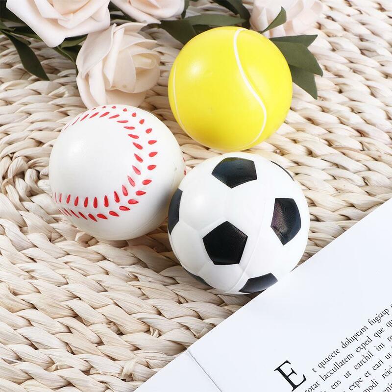 ลูกบอลฟองน้ำสำหรับเล่นบาสเก็ตบอลเทนนิสลูกบาสเก็ตบอลของเล่นแบบบีบมือช้าของเล่นคลายเครียดลูกบอลยางโฟม