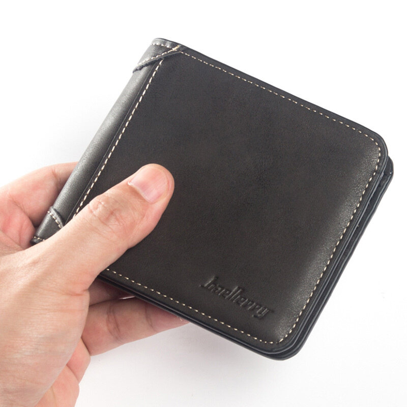 Nowy portfel małe stałe portfele moda PU skórzana portmonetka posiadacz karty prosty styl klasyczny wysokiej jakości torebka matowa męski