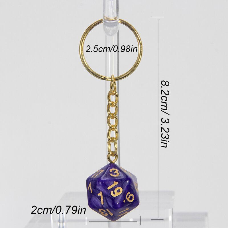 Board Game Souvenirs Dice Keychain Marble Die Keyring Kid Gift Key, Handbag, Fine Pendant Accessories, D20