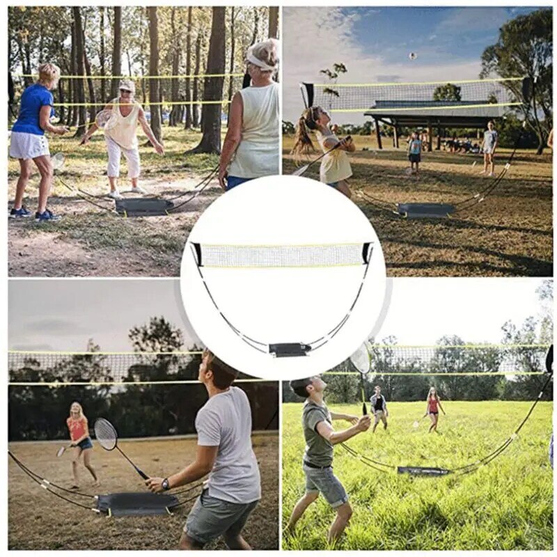 Jaring Badminton lipat, Set bulu tangkis lipat standar mudah untuk latihan tenis profesional dalam ruangan luar ruangan