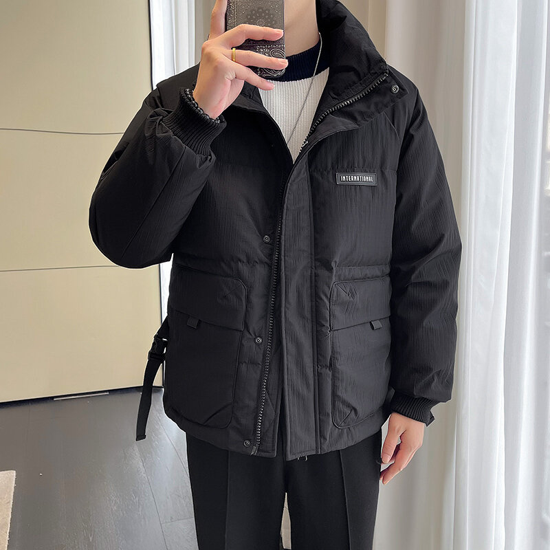 Fashion 2023 Winter Men's Loose Gradient Duck Down Coats Hip Hop Streetwear Warm Puffer Jackets Outdoor Thicken Parkas Clothing