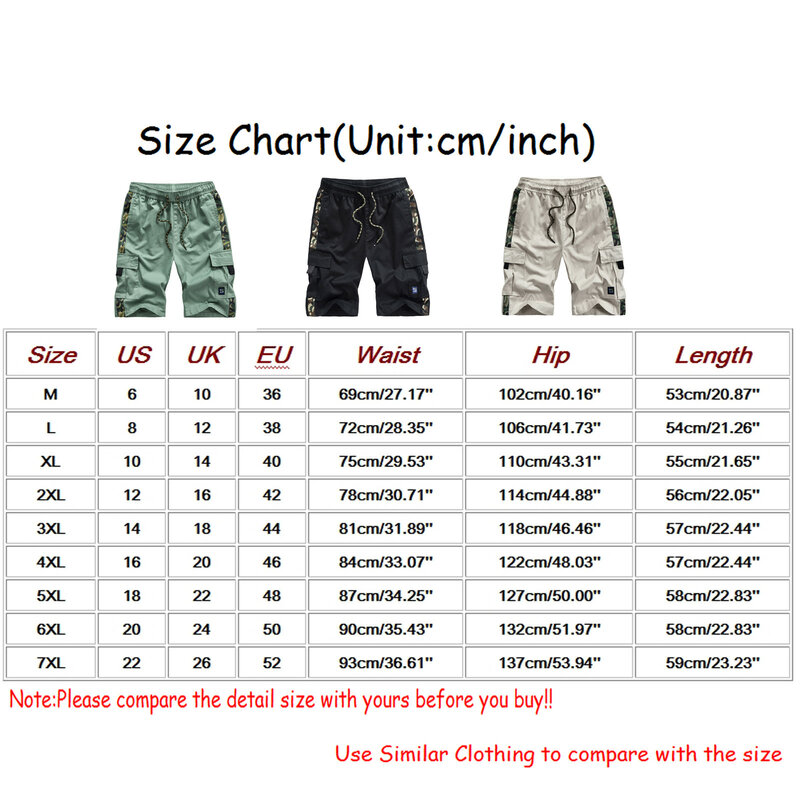 Männer Cargo Shorts Sommer Mode lässig Tarnung gedruckt Spleißen feste Shorts lose Kordel zug elastische Taille Overalls Shorts