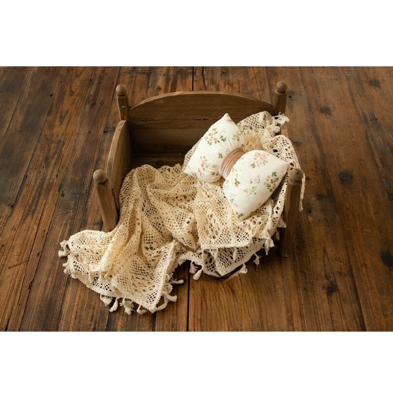 Couverture vintage en coton amissié, serviette ronde creuse, accessoires de photographie pour nouveau-né, remplissage de panier