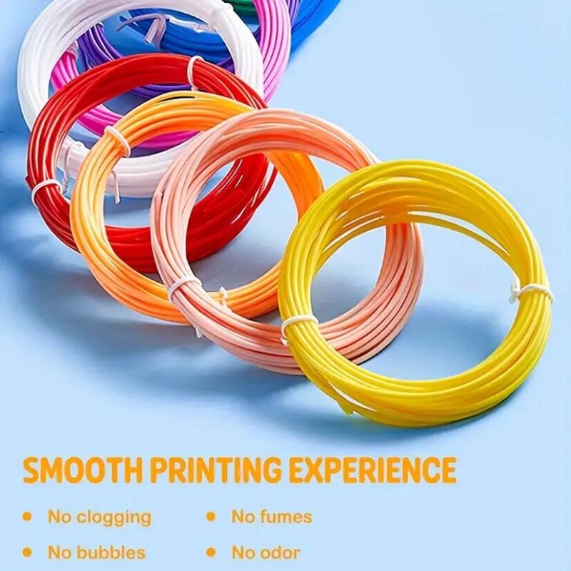 Set di penne per stampa 3D 5M penna per stampa 3D fai da te artigianato Doodle PLA filamento disegno arti per il Design artigianale