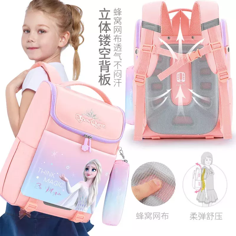 حقيبة مدرسية للطلاب من Disney Princess Elsa ، حقيبة ظهر ذات سعة كبيرة ، حقيبة ظهر للرجال والنساء ، جديدة
