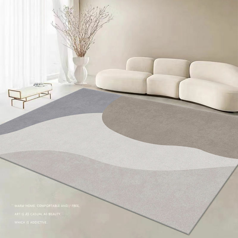 Tapetes estilo nórdico para sala de estar, tapete lavável para pés, tamanho grande, abstrato, tapete completo, lounge tapete, Morandi