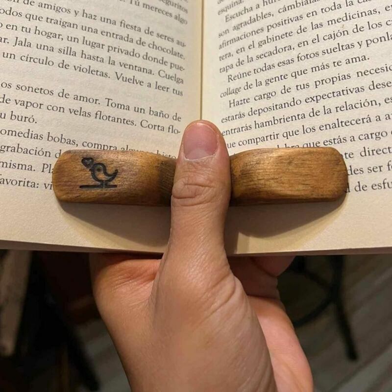 1PC Wooden Thumb Bookmark One Hand Reading Thumb Book Support Book Page Holder For Office Book Lovers Fast Reading Aids Tools