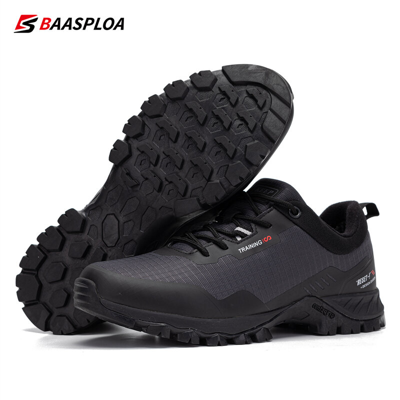 Sapatos de caminhada antiderrapantes para homens da Baasploa, tênis impermeáveis para viagem ao ar livre, sapatos masculinos confortáveis, nova moda
