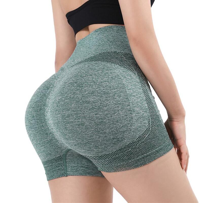 Stretchy Women's Yoga Shorts High Waist Lift Butt Pants Breathable and Comfortable Suitable for Workout and Sports