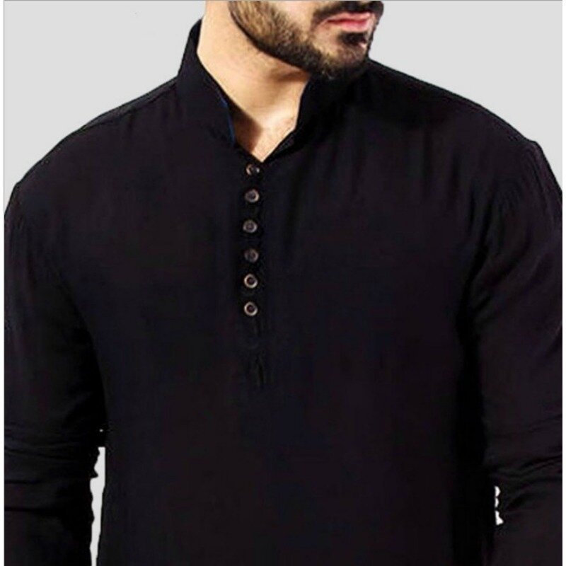 이슬람 패션 아랍 셔츠 긴 셔츠 로브 터키 의류, 두바이 남성 의류, 이슬람 쿠르타 남자 아바야 옴므 4XL 5XL, 플러스 사이즈