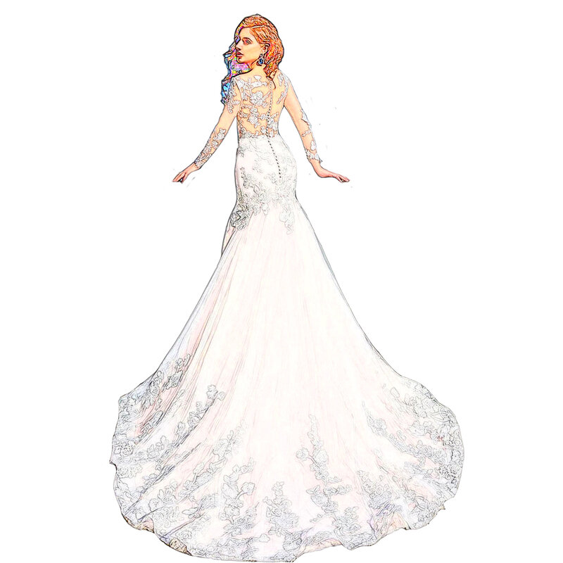 Ссылка на оплату заказчика для свадебного платья русалки специального дизайна