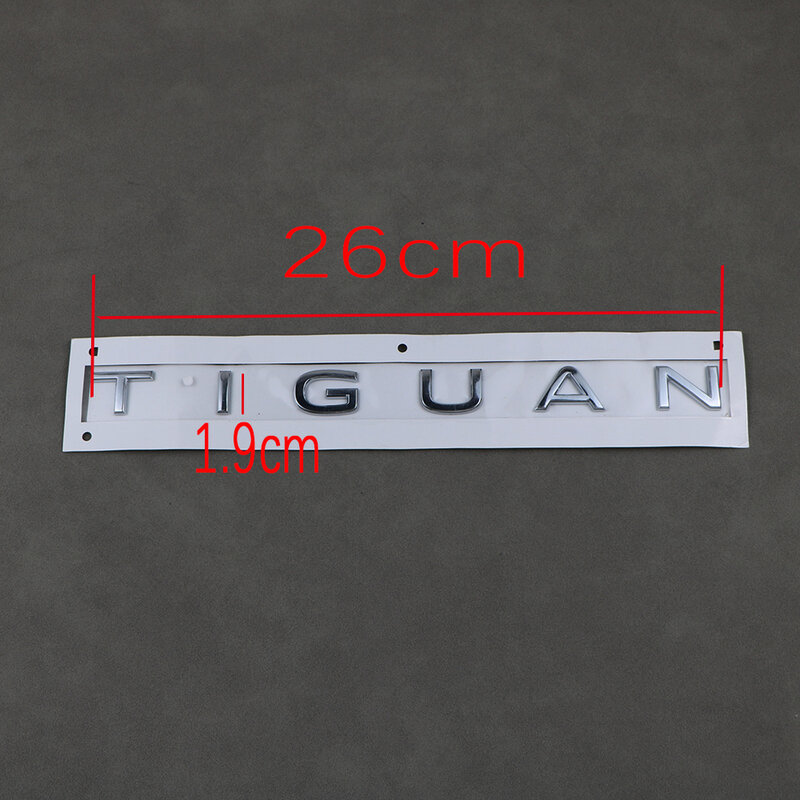 Emblema traseiro do tronco para VW Tiguan, etiqueta do emblema, plástico do ABS, prata, logotipo