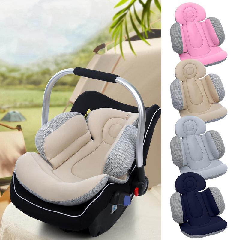 Bantalan kursi mobil bayi masukkan ekstra lembut, alat kereta dorong badan, sisipan bantal kursi mobil, kepala leher