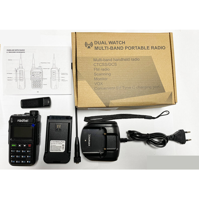 Radtel – walkie-talkie AM RT-890 NOAA, station météo 6 bandes Amateur, Radio bidirectionnelle 999CH, Radio aérienne, Scanner de couleur, Marine