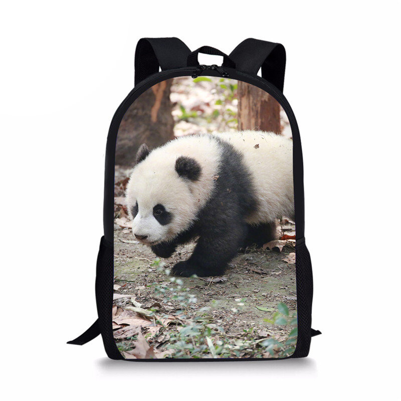 Рюкзак для мальчиков и девочек с 3D принтом панды, школьные ранцы для учеников начальной школы, детские дорожные школьные сумки 16 дюймов