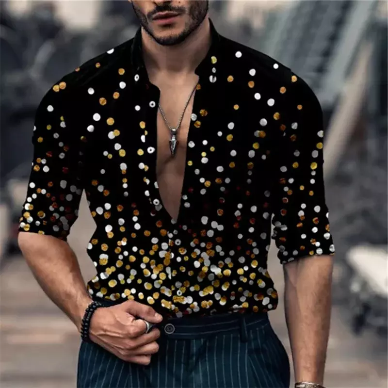 Robe à manches longues léopard pour hommes, chemise décontractée, bouton de revers imbibé, mode de rue en plein air, taille européenne, offre spéciale Y, 2023