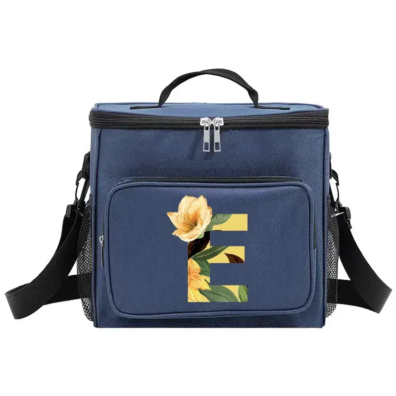 Lunch Bag Thermal Organizer Handbag Insulated Bags Cooler Box Camping Shoulder Storage Lunchbag for Men and Women Floral Series