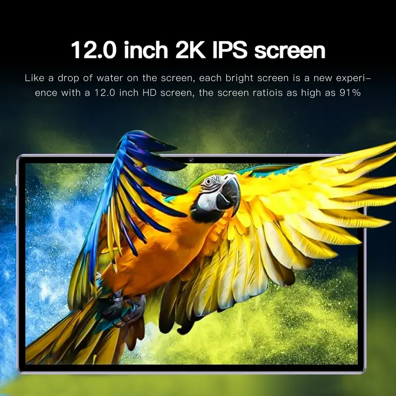 Global 12.0inch IPS Display Tablet P60Pro 16GB+1TB Android13 Google Play 5G Dual Sim 8800mAh Original Tablet Support Language