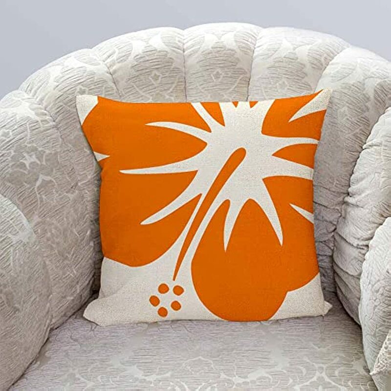 Capa de almofada de almofada de hibisco laranja decoração de casa fronha