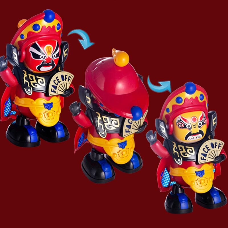 Vintage Toys Electric Baby Toy Automatic Dancing Robot Sichuan Opera Face Change Doll Children's Birthday Gift Kids Toys