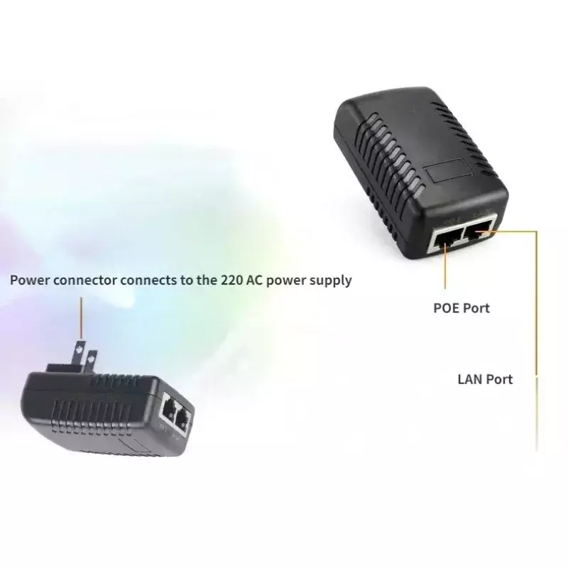 DC48V 0.5A 24W POE Power Supply Plug Injector Spliter untuk CCTV IP kamera Ethernet Switch Adapter Monitoring Bridge Power Supply