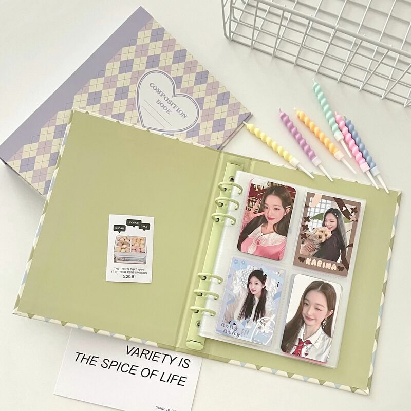 MINKYS Original Design New Color Rhombus A5 Kpop Photocard Binder Collect Book Idol Photo Card Holder Photocards Album