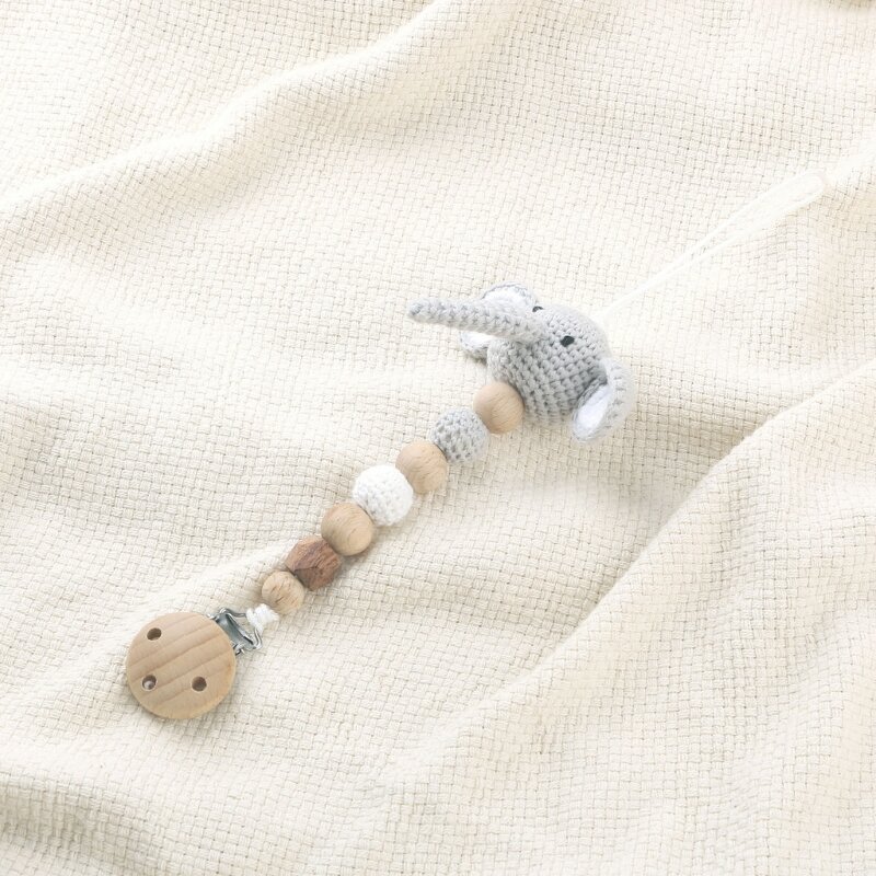 Crochet Dot Rantai Hewan Manik Tumbuh Gigi Klip Keperawatan Dot Pemegang Bayi Mengunyah Mainan Bayi Dummy Klip Mandi Hadiah