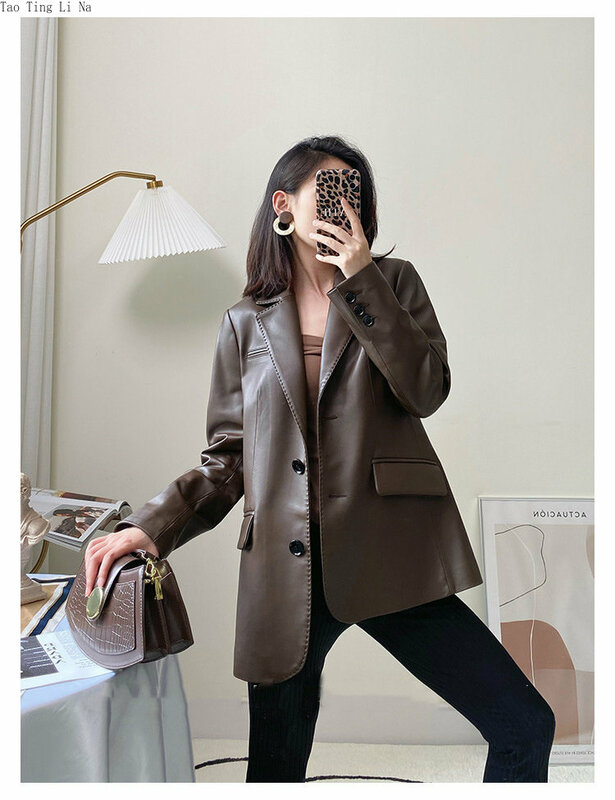 2023 Women New Sheepskin Leather Jacket  Real Sheep Leather Suit Jacket S3
