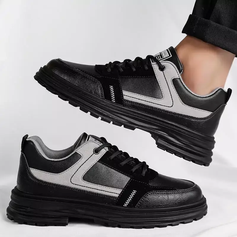 Spring and Summer New Casual Shoes Soft Bottom Running Shoes Leather Surface Sports Men's Shoes Work Work Shoes Autumn Lightweig