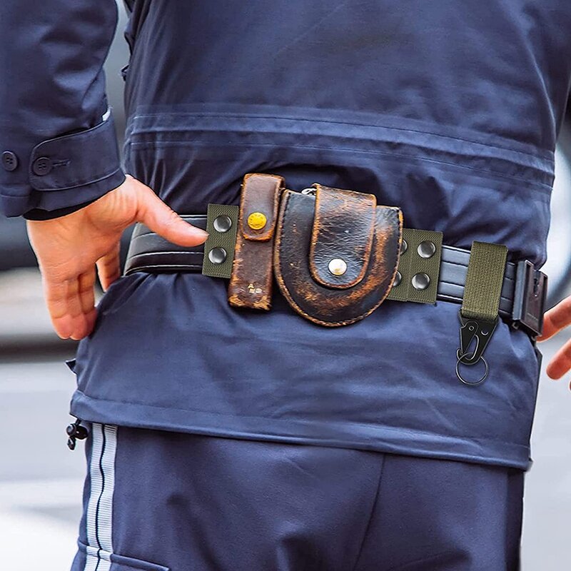 6 pezzi di custodia per cintura con doppi bottoni automatici e Clip per ingranaggi fibbia per chiave Clip portachiavi per cintura per il fissaggio della cintura di sicurezza