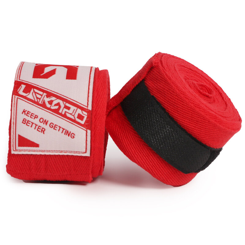 Lekaro-Bracelet de boxe en coton, 2 rouleaux de 4m, bande de poignet, Sanda, Muay Thai, boxeur rond, entraînement sportif