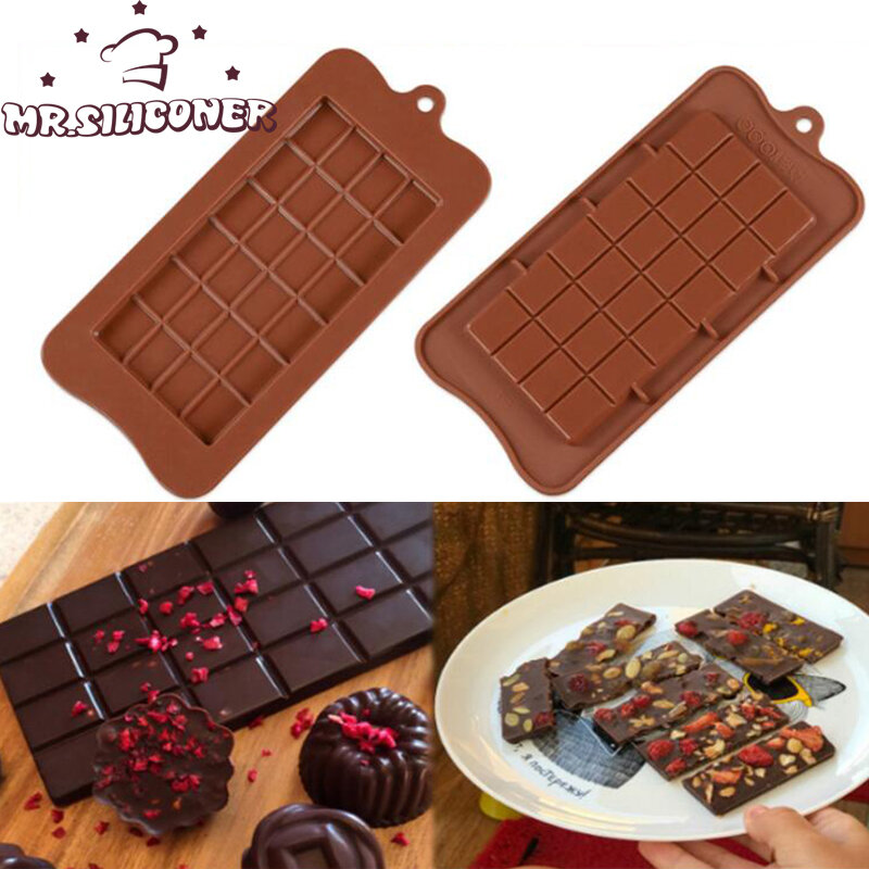 Moules à chocolat en silicone de haute qualité, ustensiles de cuisson, carrés, respectueux de l'environnement, bricolage, qualité alimentaire, 24 cavités, outils à bonbons, 1 pièce