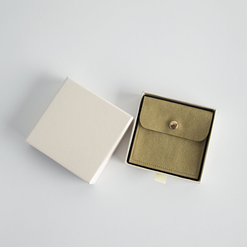 5 buah kotak laci perhiasan anting Pesta permen pernikahan pengatur penyimpanan kemasan Aksesori anting dengan tas kancing Microfiber