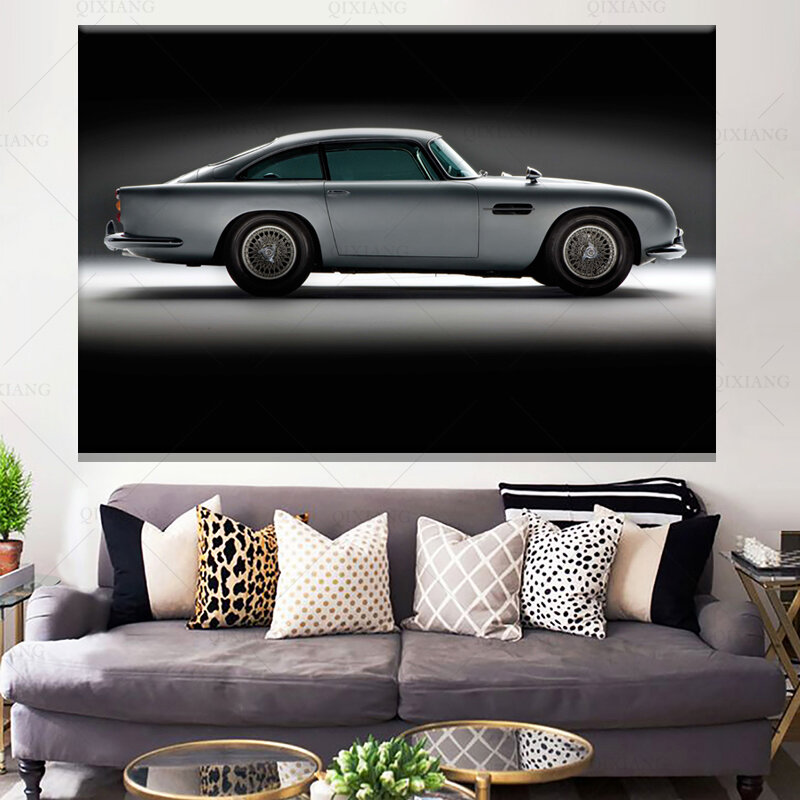 DB5 Vintage luksusowy samochód plakaty ścienne dekoracyjne obrazy obrazy na płótnie do salonu sypialnia wystrój domu