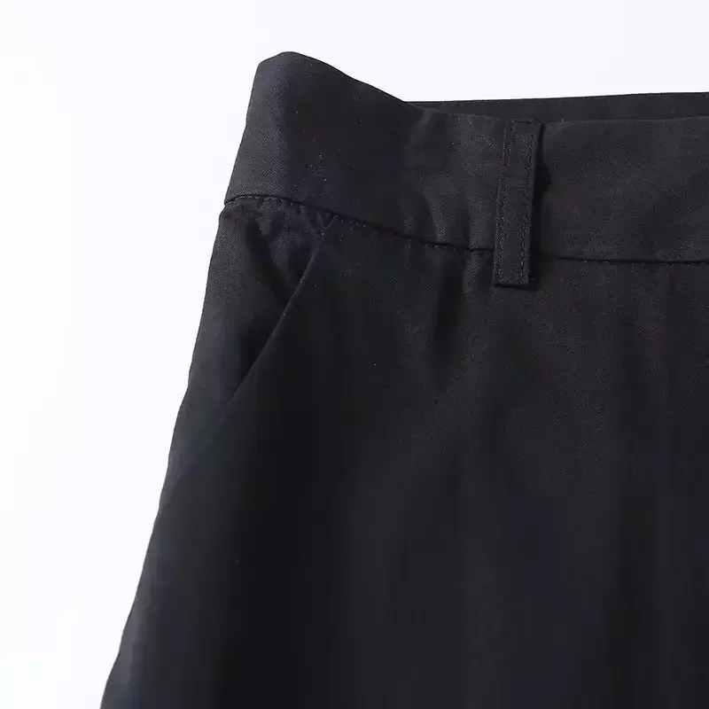 Falda larga de cintura alta con cremallera para Mujer, falda cómoda Retro, diseño minimalista, moda elegante, 2023