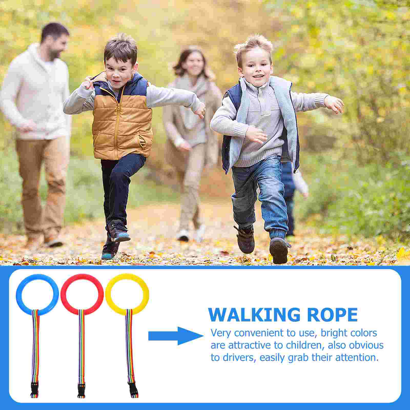 Cuerda de tracción antipérdida para niños, cuerda de seguridad para caminar, correa de bloqueo multifuncional, fibra de tendón para niños, 3 piezas