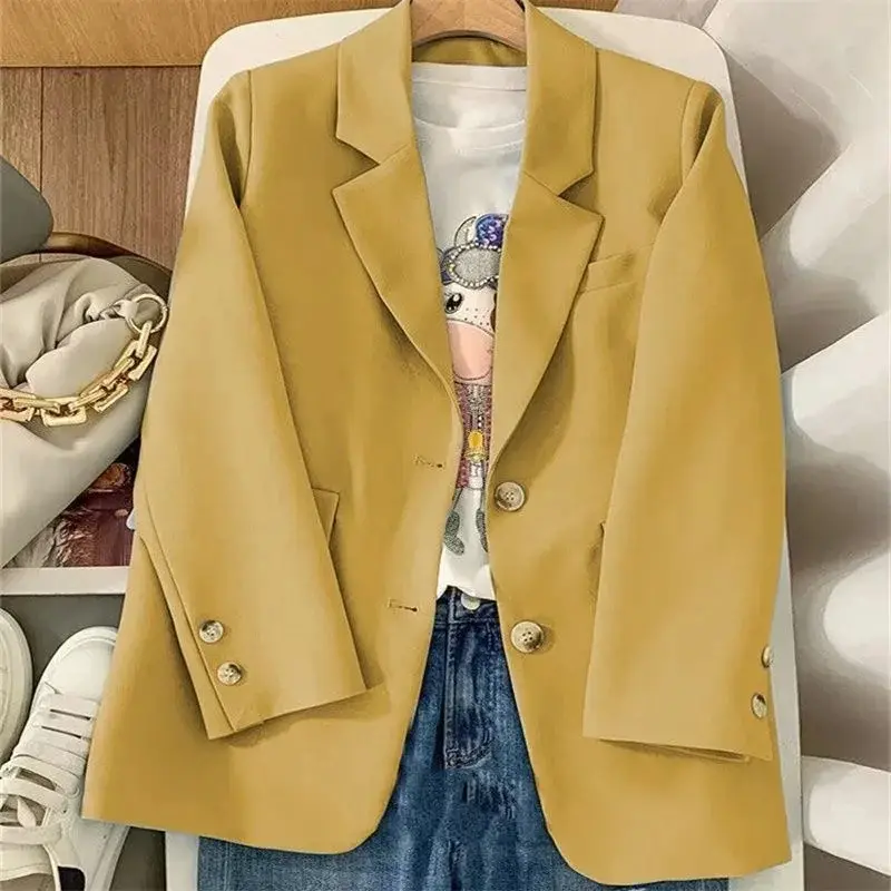 2024 Spring Autumn New Blazer Women Korean Fashion Loose Single-Breasted Women's Jacket Office Blazer Coats Female Casual Tops