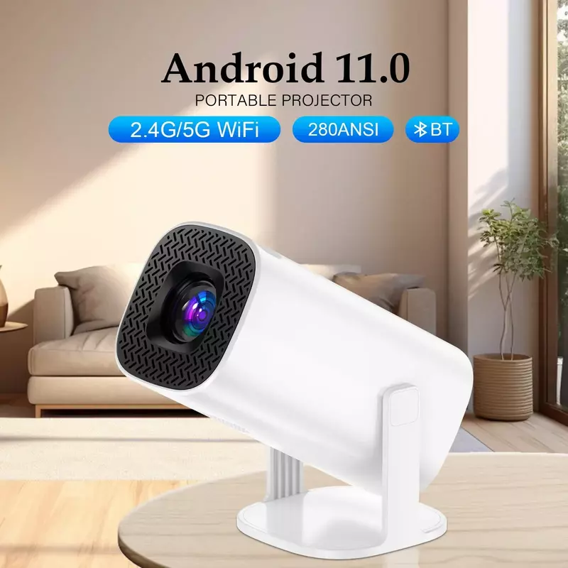 Android 11 projektor z WiFi 6 i Bluetooth inteligentny przenośny Mini projektor 2.4g 5.8g kieszonkowy na zewnątrz