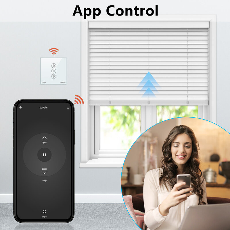 LoraTap ZigBee Tirai Gulung Tirai Jendela Kontrol Motor Terhubung Google Home Alexa Jendela Listrik Tuya Smart Life