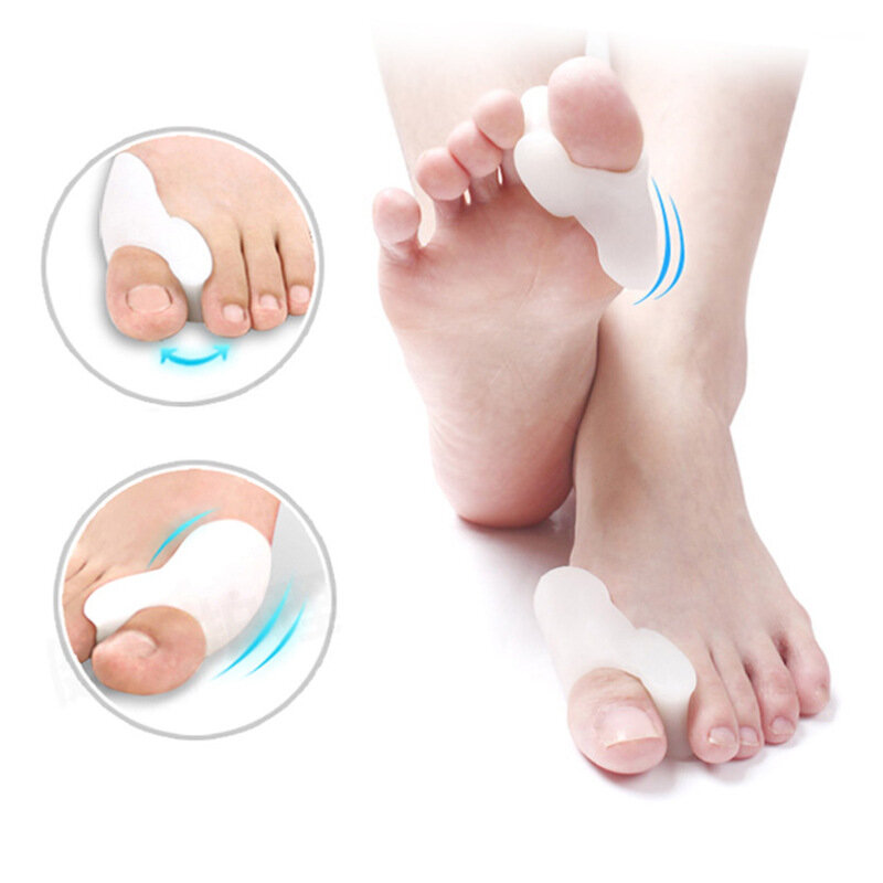 2PCS Silicone Gel Thumb Corrector Bunion Foot Toe Hallux Valgus Protector Separator Finger Straightener Adjuster Foot Care Tool