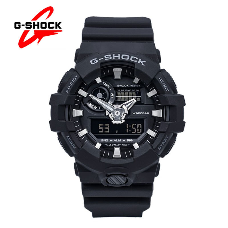 G-SHOCK-Relógios quartzo masculino, esporte ao ar livre multifuncional, display LED à prova de choque, pulseira de resina, moda casual, GA700