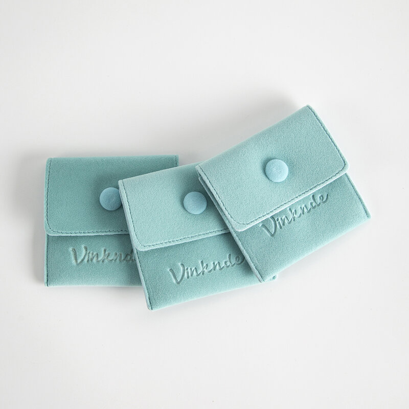 100 Stück Schmuck Snap Bag für die Verpackung Geschenk Schmuck benutzer definierte Logo weichen Samt Armband Halskette Ohrring Aufbewahrung ssack Knopf beutel