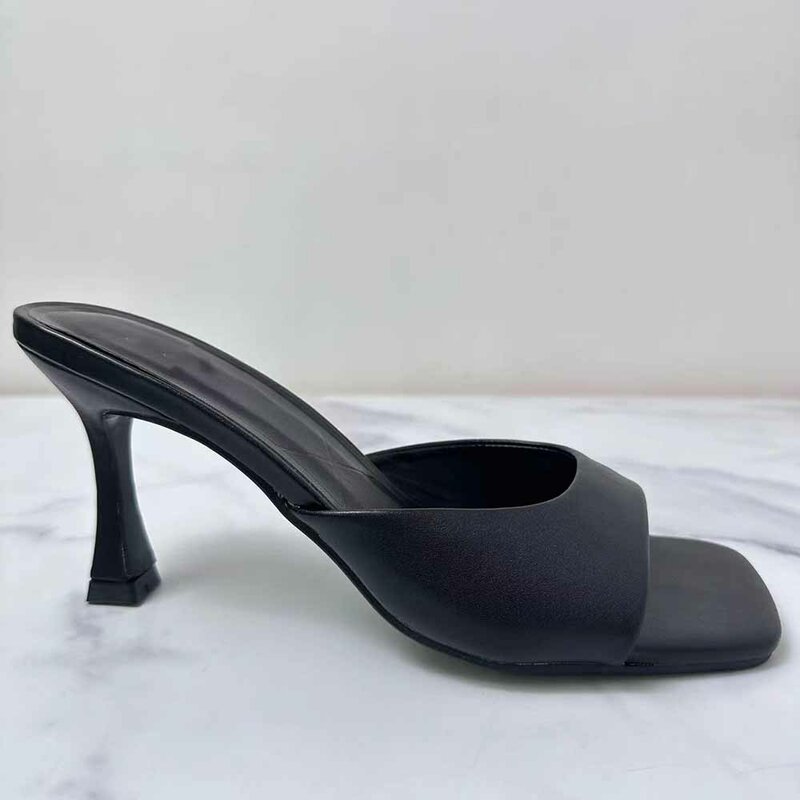 Женские босоножки на высоком каблуке, бежевые, черные или фиолетовые элегантные сандалии Joker, новинка 2024