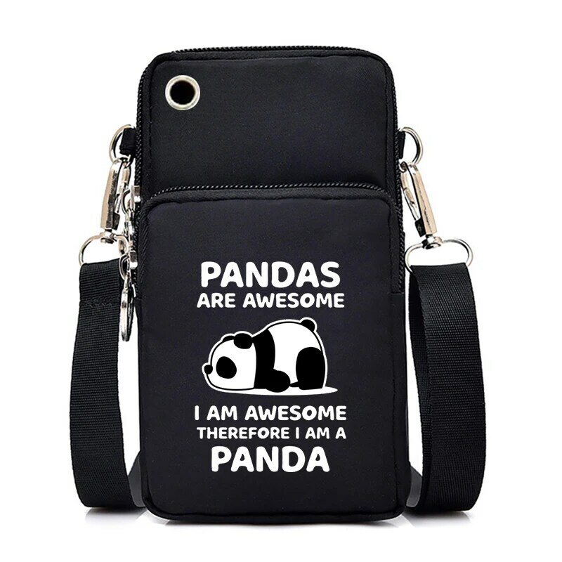 Raccoon I Came I Saw Print Mini Mobile Phone Bag Women Cartoon Graphic Messenger Shoulder Bag Anime Panda Purses and Handbags